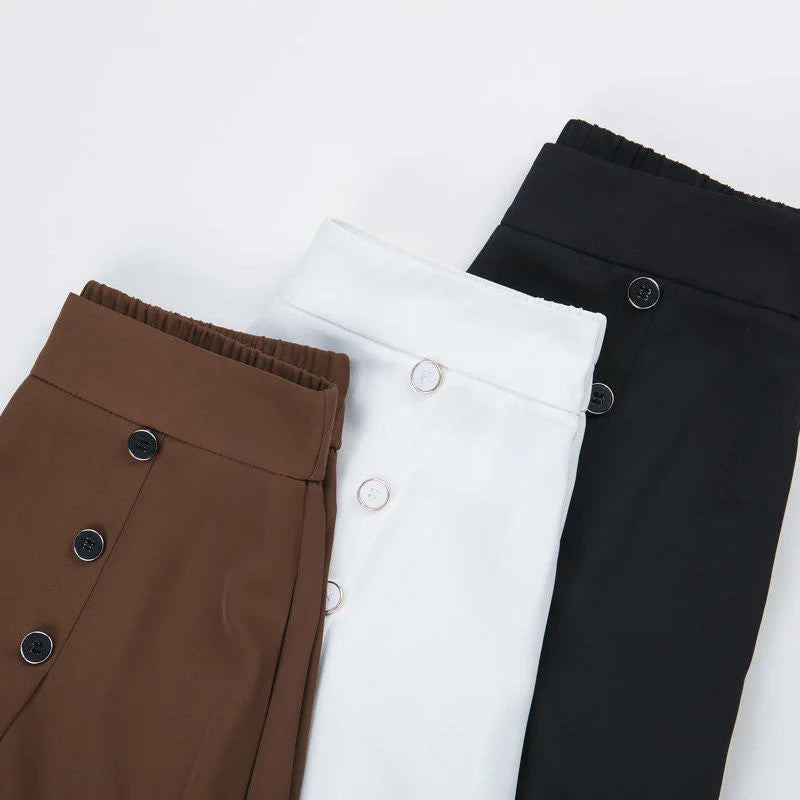 Elastic Wide Leg Trousers