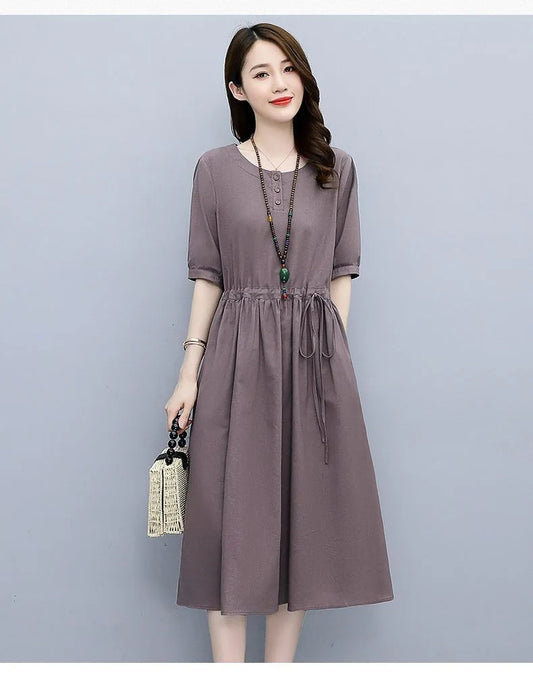 O Neck Pocket Dress