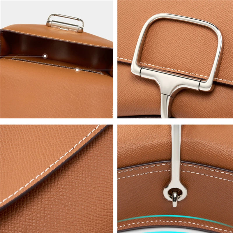 Genuine Leather Saddle Crossbody Bag