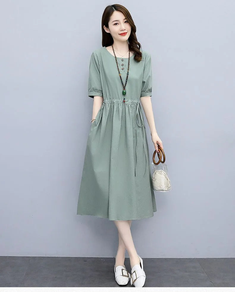 O Neck Pocket Dress