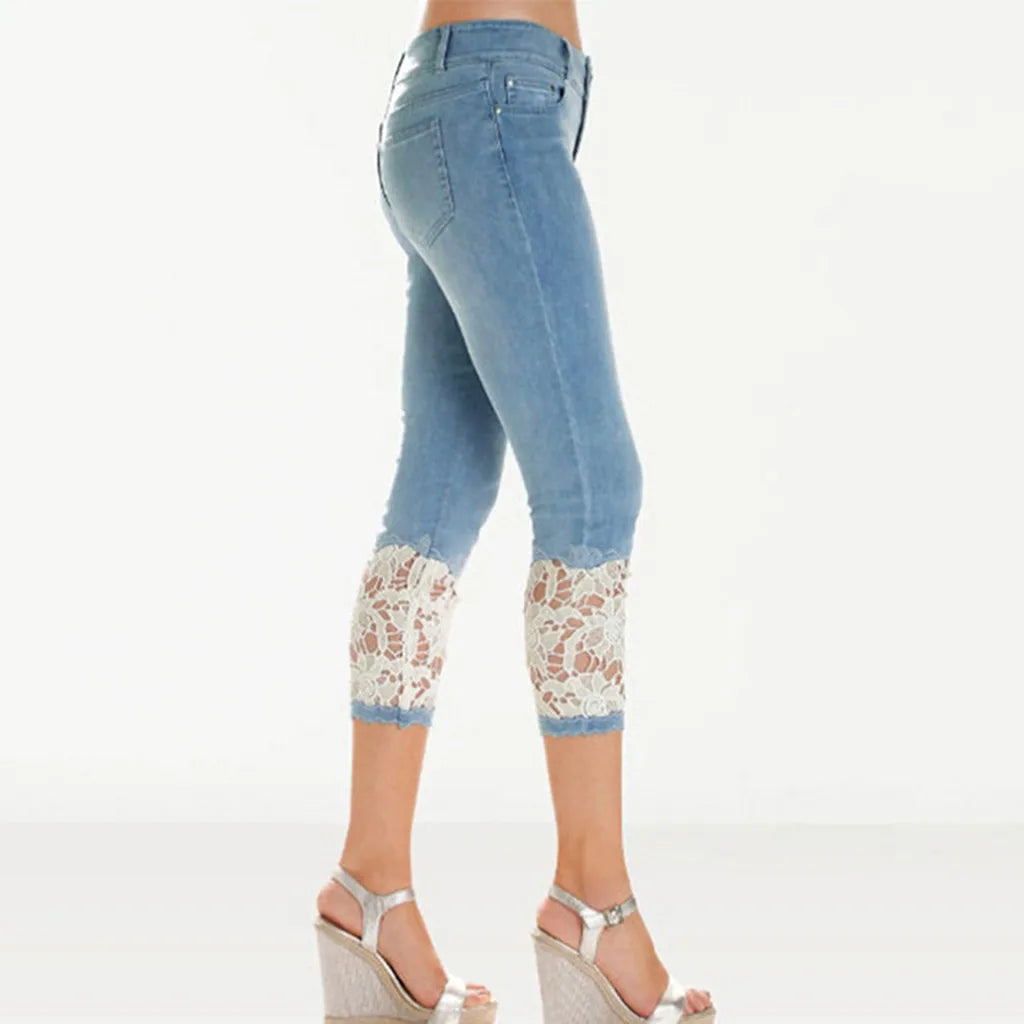 Skinny Cropped Jeggings Denim Pants