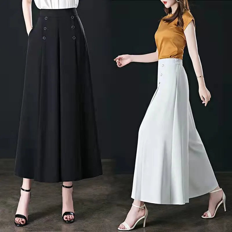 Elastic Wide Leg Trousers