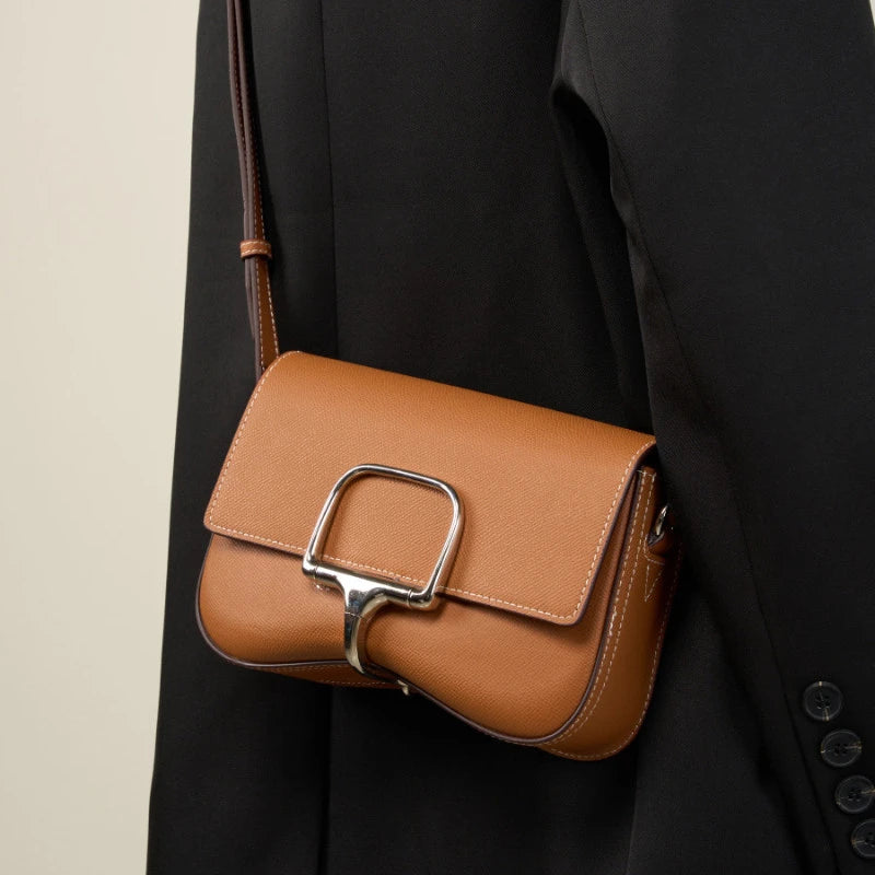 Genuine Leather Saddle Crossbody Bag