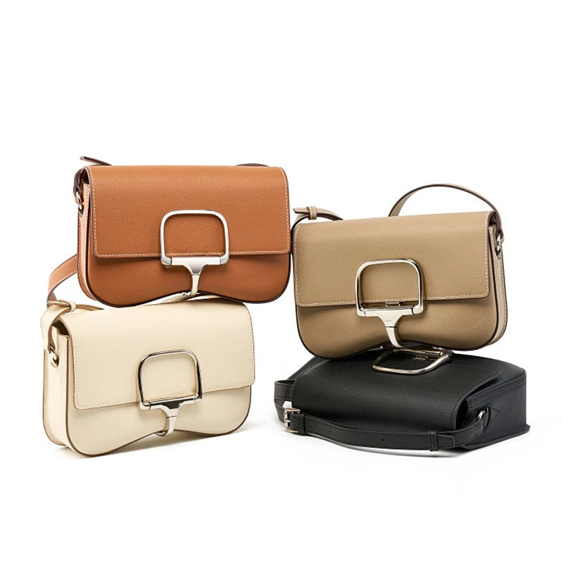 Genuine Leather Saddle Crossbody Bag