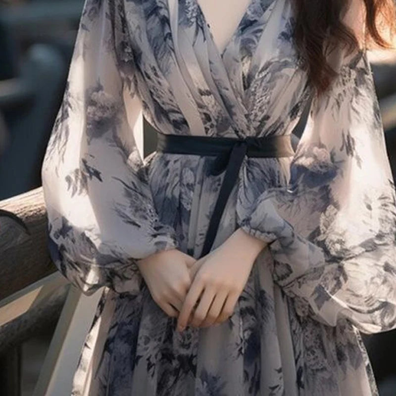 Lantern Sleeve Maxi Dress