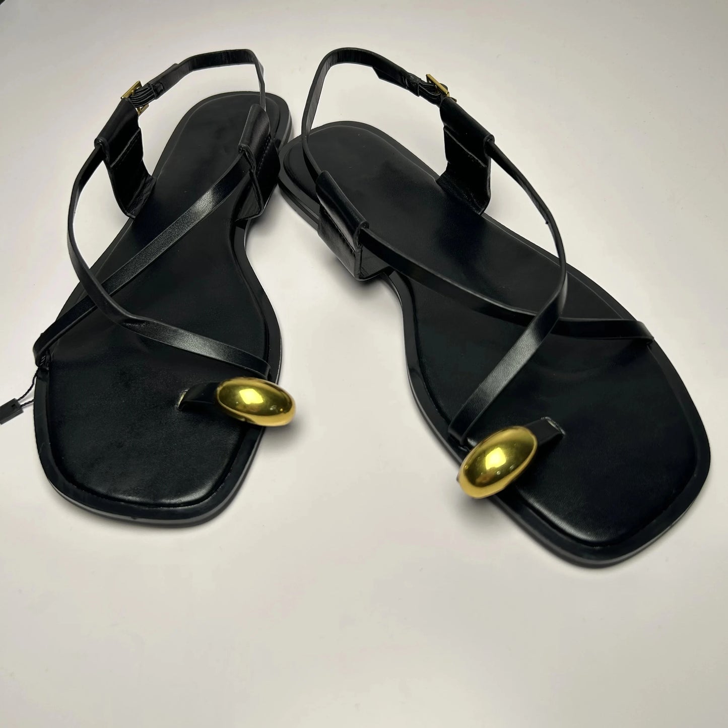 Gold Ring Flat Sandals