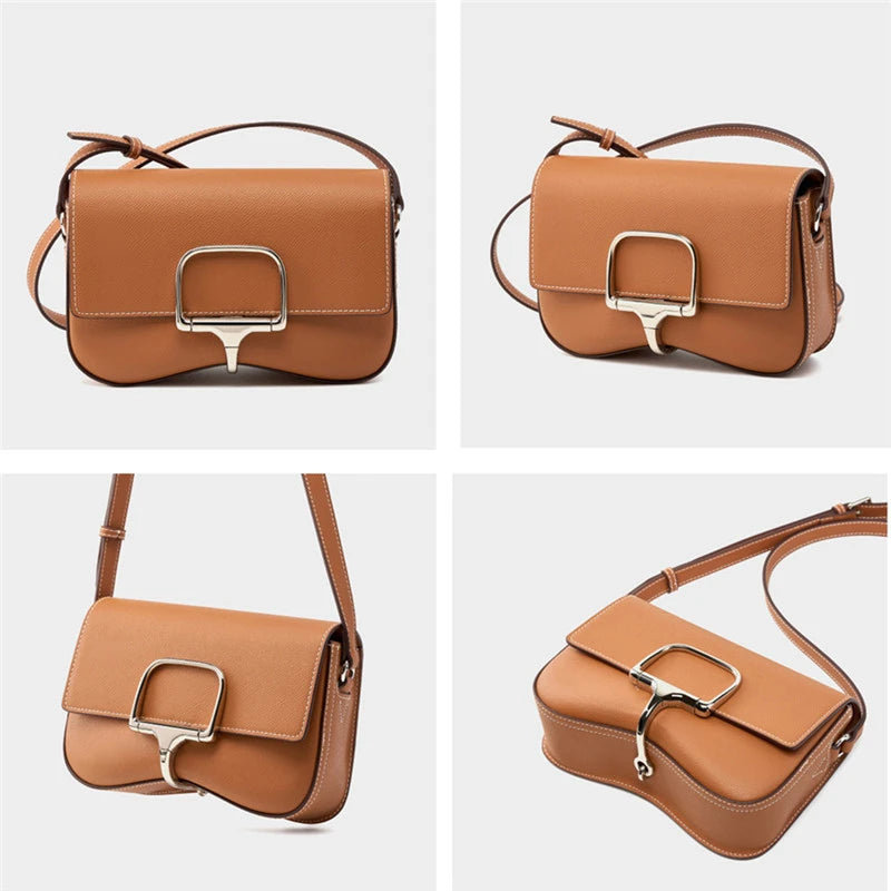 Genuine Leather Saddle Crossbody Bag