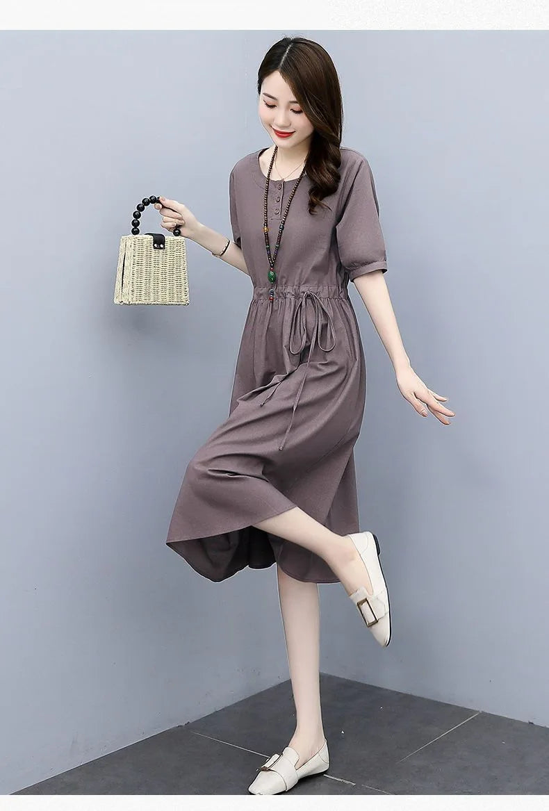 O Neck Pocket Dress