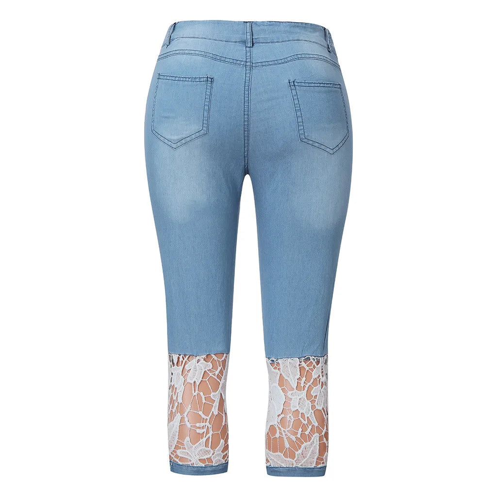 Skinny Cropped Jeggings Denim Pants