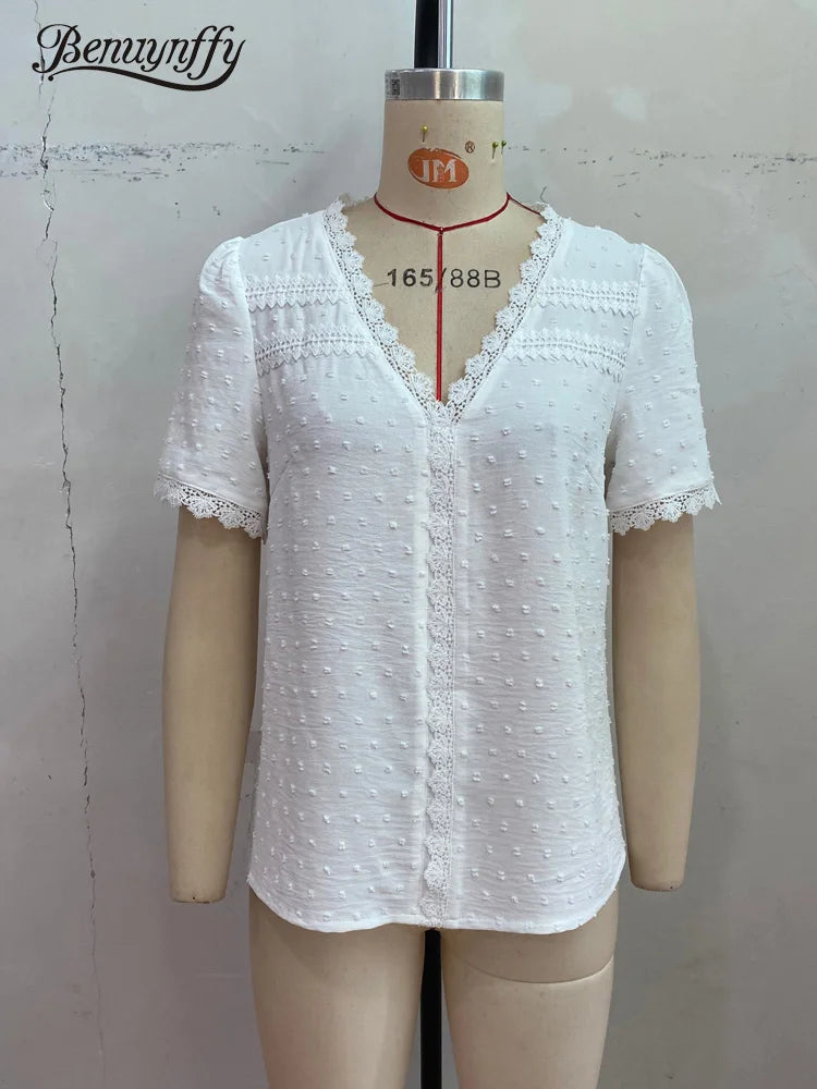 V-neck Lace Blouse